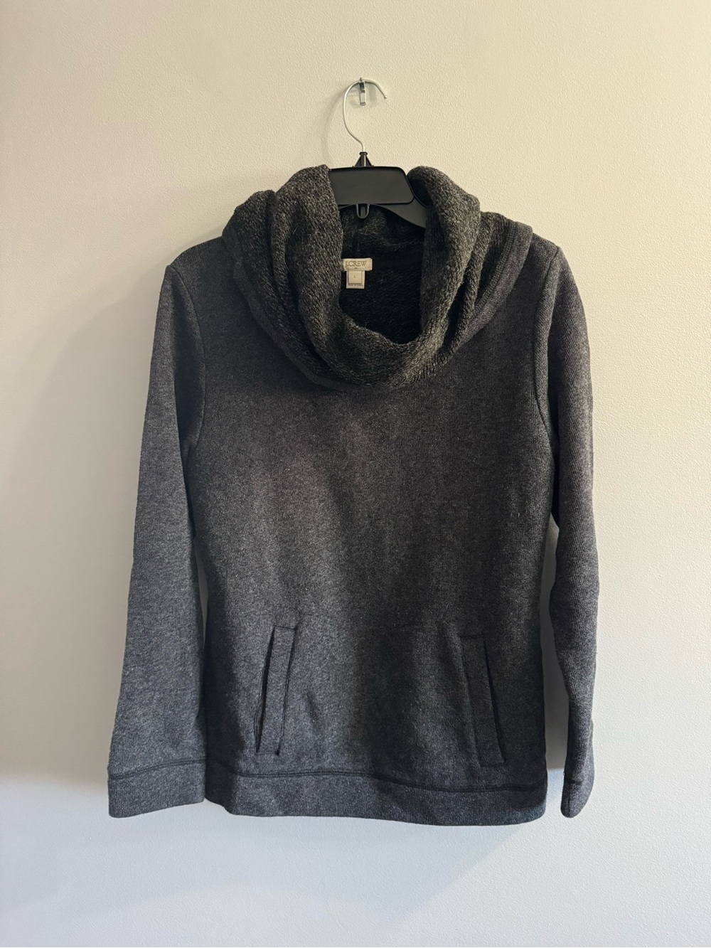 J. Crew Funnelneck Sweatshirt Cowl Neck Sweater Wool Cotton Women’s L